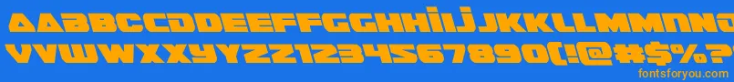 guardian2left Font – Orange Fonts on Blue Background