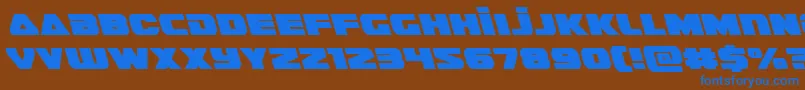 フォントguardian2left – 茶色の背景に青い文字