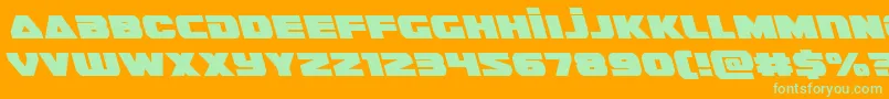 Шрифт guardian2left – зелёные шрифты на оранжевом фоне