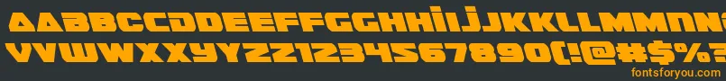guardian2left-Schriftart – Orangefarbene Schriften auf schwarzem Hintergrund