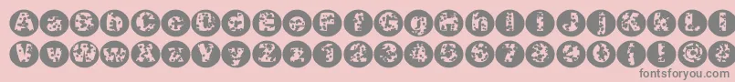 Fonte Swisscheesecircles – fontes cinzas em um fundo rosa