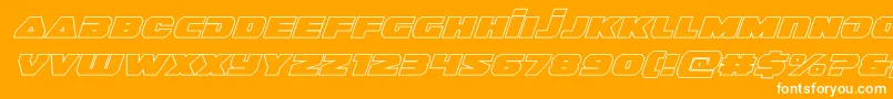 guardian2outital-Schriftart – Weiße Schriften auf orangefarbenem Hintergrund