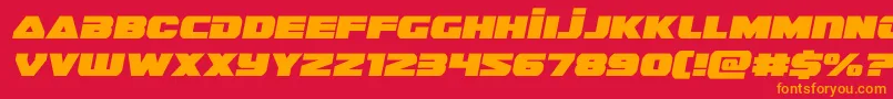 Weitere Informationen zur guardian2semital-Schriftart guardian2semital-Schriftart – Orangefarbene Schriften auf rotem Hintergrund