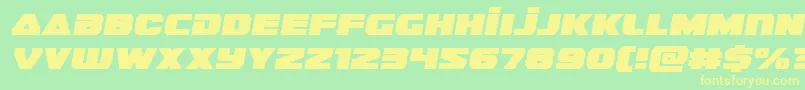 フォントguardian2semital – 黄色の文字が緑の背景にあります