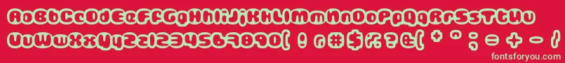 フォントGUB       – 赤い背景に緑の文字