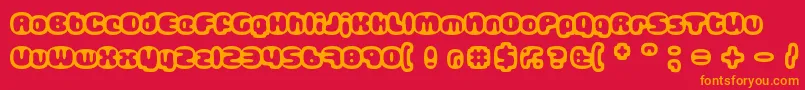 フォントGUB       – 赤い背景にオレンジの文字