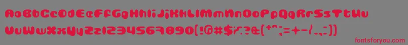 フォントGUBBLA    – 赤い文字の灰色の背景