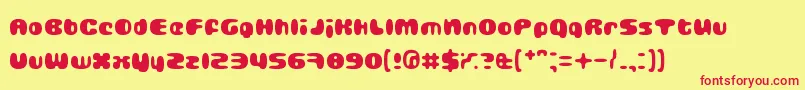 GUBBLA    Font – Red Fonts on Yellow Background