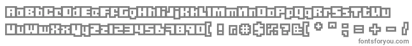 GUBBLO   -fontti – harmaat kirjasimet valkoisella taustalla