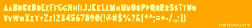フォントGudariak Regular – オレンジの背景に黄色の文字