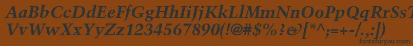 TrumpmediaevalltstdBoldit Font – Black Fonts on Brown Background