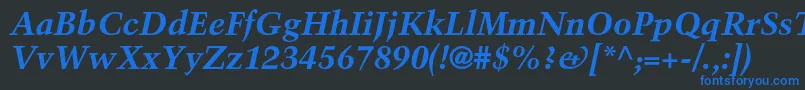 TrumpmediaevalltstdBoldit Font – Blue Fonts on Black Background