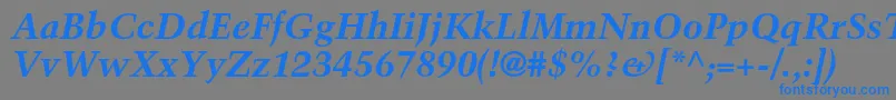 TrumpmediaevalltstdBoldit Font – Blue Fonts on Gray Background