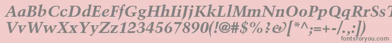 TrumpmediaevalltstdBoldit Font – Gray Fonts on Pink Background