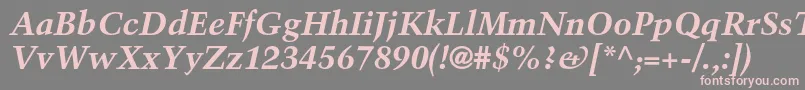 TrumpmediaevalltstdBoldit Font – Pink Fonts on Gray Background