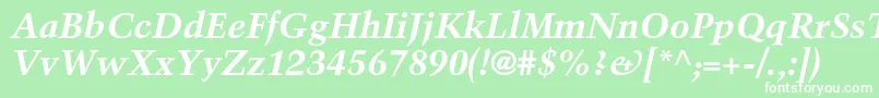 TrumpmediaevalltstdBoldit Font – White Fonts on Green Background