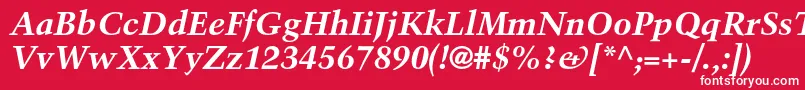 TrumpmediaevalltstdBoldit Font – White Fonts on Red Background