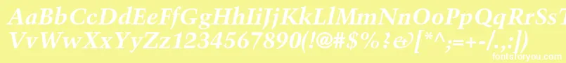 TrumpmediaevalltstdBoldit Font – White Fonts on Yellow Background