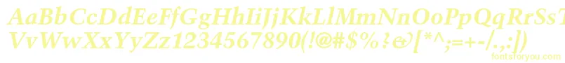 TrumpmediaevalltstdBoldit Font – Yellow Fonts on White Background