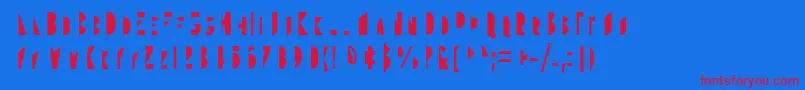 Gudariak Txano-Schriftart – Rote Schriften auf blauem Hintergrund