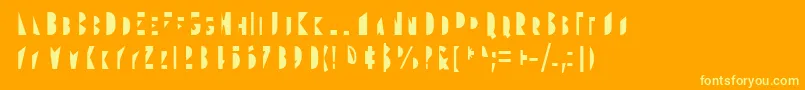 Gudariak Txano-Schriftart – Gelbe Schriften auf orangefarbenem Hintergrund