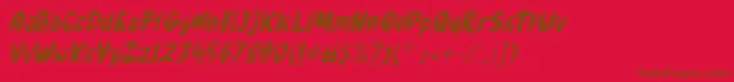 Gudnite italic Font – Brown Fonts on Red Background