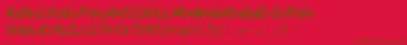 Gudnite italic Font – Brown Fonts on Red Background