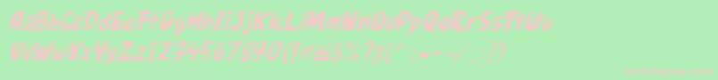 Gudnite italic Font – Pink Fonts on Green Background