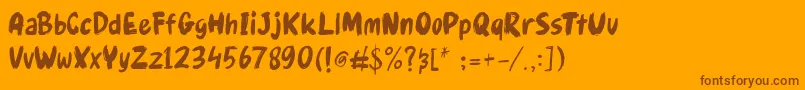 Fonte Gudnite – fontes marrons em um fundo laranja