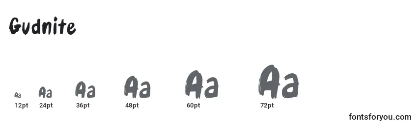 Gudnite Font Sizes