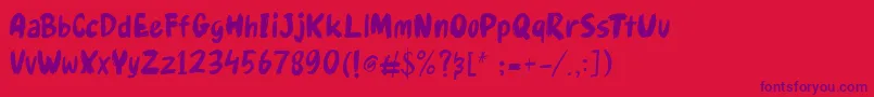 Gudnite Font – Purple Fonts on Red Background
