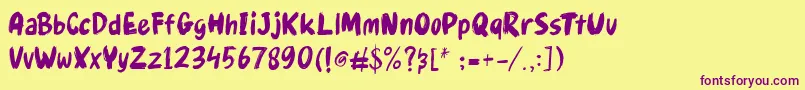 Gudnite Font – Purple Fonts on Yellow Background
