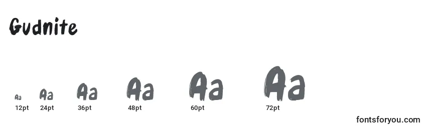 Размеры шрифта Gudnite (128704)
