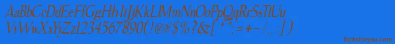 gudvayne italic Font – Brown Fonts on Blue Background