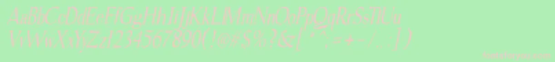 gudvayne italic Font – Pink Fonts on Green Background