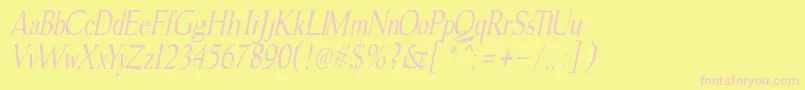 gudvayne italic-Schriftart – Rosa Schriften auf gelbem Hintergrund