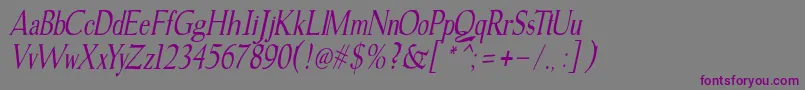 フォントgudvayne italic – 紫色のフォント、灰色の背景