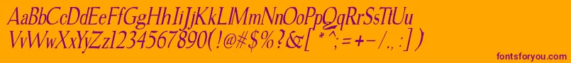 gudvayne italic Font – Purple Fonts on Orange Background