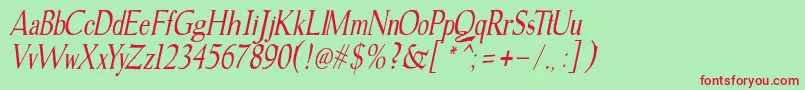 Fonte gudvayne italic – fontes vermelhas em um fundo verde