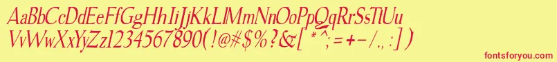 gudvayne italic Font – Red Fonts on Yellow Background