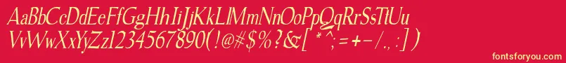 gudvayne italic Font – Yellow Fonts on Red Background