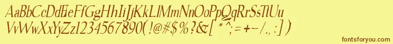 gudvayne italic Font – Brown Fonts on Yellow Background