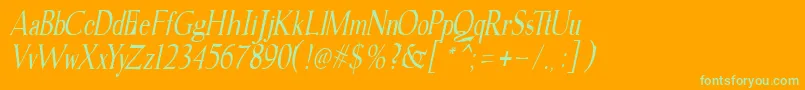 gudvayne italic Font – Green Fonts on Orange Background