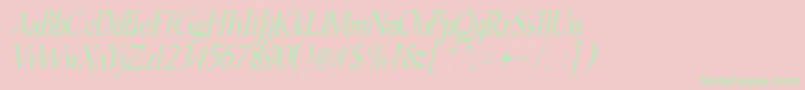 gudvayne italic Font – Green Fonts on Pink Background