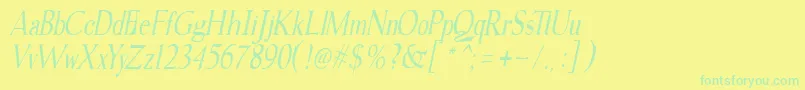 Fonte gudvayne italic – fontes verdes em um fundo amarelo