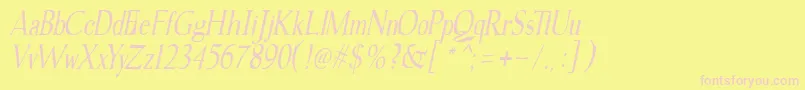 gudvayne italic Font – Pink Fonts on Yellow Background