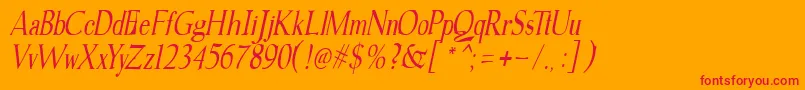 gudvayne italic Font – Red Fonts on Orange Background