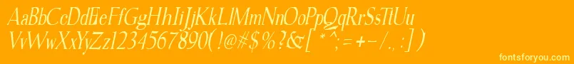 gudvayne italic-Schriftart – Gelbe Schriften auf orangefarbenem Hintergrund