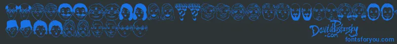 Guess Who Font – Blue Fonts on Black Background