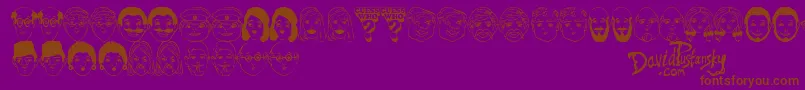 Guess Who Font – Brown Fonts on Purple Background